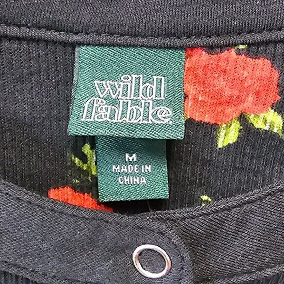 Floral Long Sleeve Cropped Top | Wild Fable | Medium - Picture 5 of 12